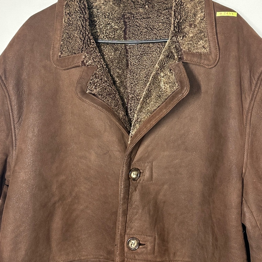 #2644 vintage leather mens jacket Made by PIEL Juan Pina size 52 - Picture 3 of 16